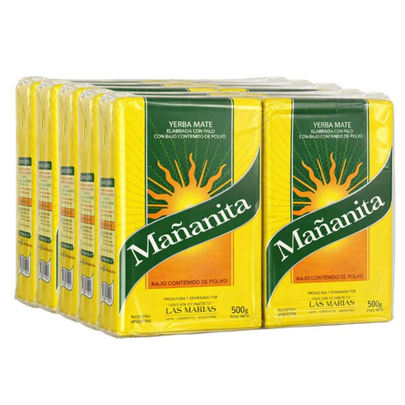 Mañanita Yerba Mate, New Aluminium Pack, 500 g / 1.1 lb (pack of 10)