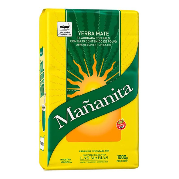 Mañanita Yerba Mate, New Aluminium Pack, 1 kg / 2.2 lb (pack of 10)
