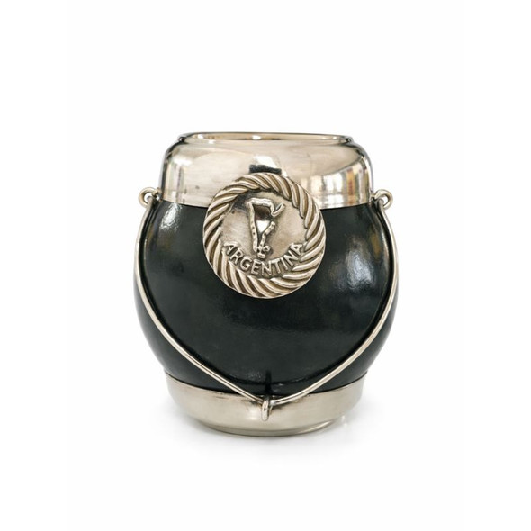 Calabaza Mate Gourd with 100% Alpaca Rim & Front Emblem, Small Size (Various Colors)