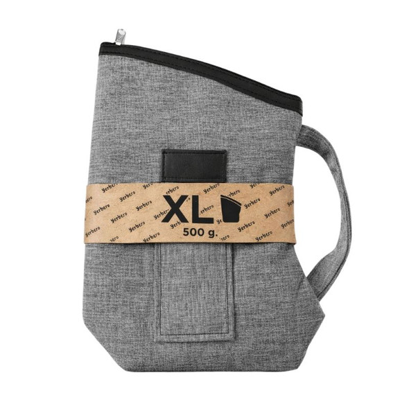 Yerbera XL with Bombilla Holder, Gray Cordura & Eco-Leather Detail, 500 g / 17.64 oz