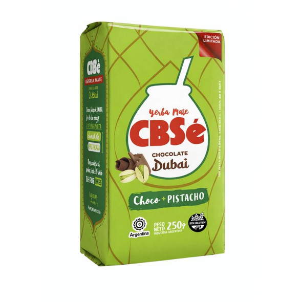 Cbsé Chocolate Dubai Choco + Pistachio Yerba Mate Limited Edition Gluten Free, 250 g / 8.82 oz