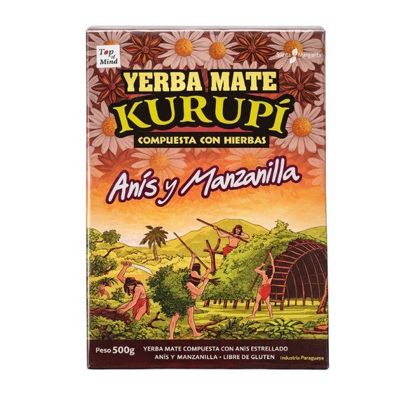 Kurupí Yerba Mate with Anise and Chamomile Herbs, 500 g / 17.6 oz
