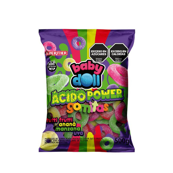 Lheritier Baby Doll Acid Power Sour Gummies, 500 g / 17.64 oz