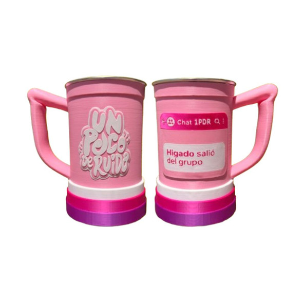 Un Poco de Ruido Pink Drink Mug – “Hígado Salió del Grupo” Funny Design