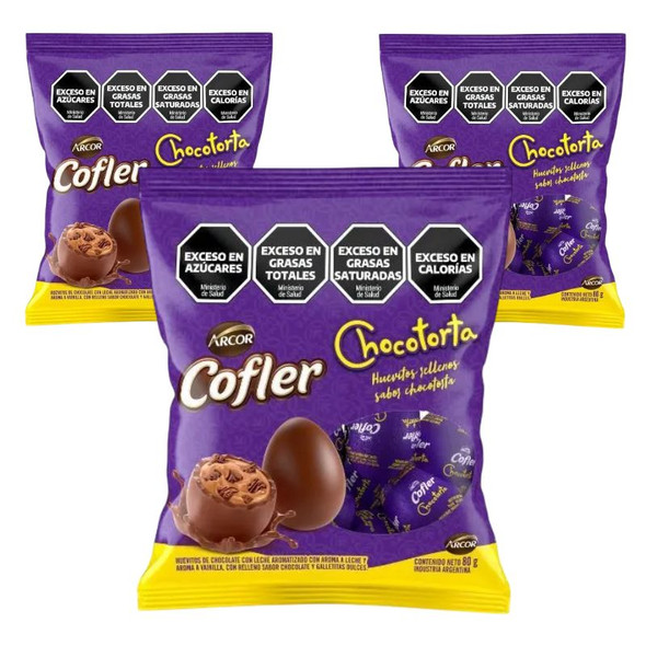 Cofler Chocotorta Filled Milk Chocolate Easter Mini Eggs, 80 g / 2.82 oz (pack of 3)