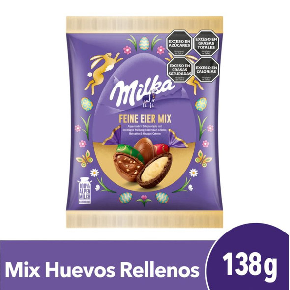 Milka Feine Eier Mix Filled Milk Chocolate Mini Easter Eggs Assorted Flavors, 138 g / 4.87 oz