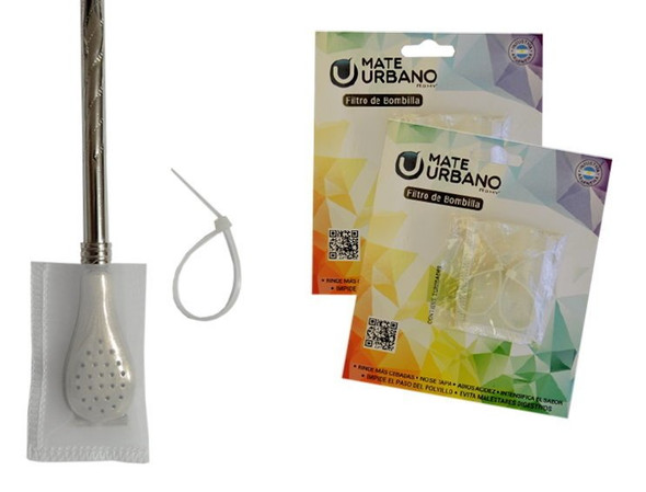 Mate Urbano Filtro De Bombilla Mates Más Duradero Straw Filter Avoids Yerba Dust & Prevents Acidity