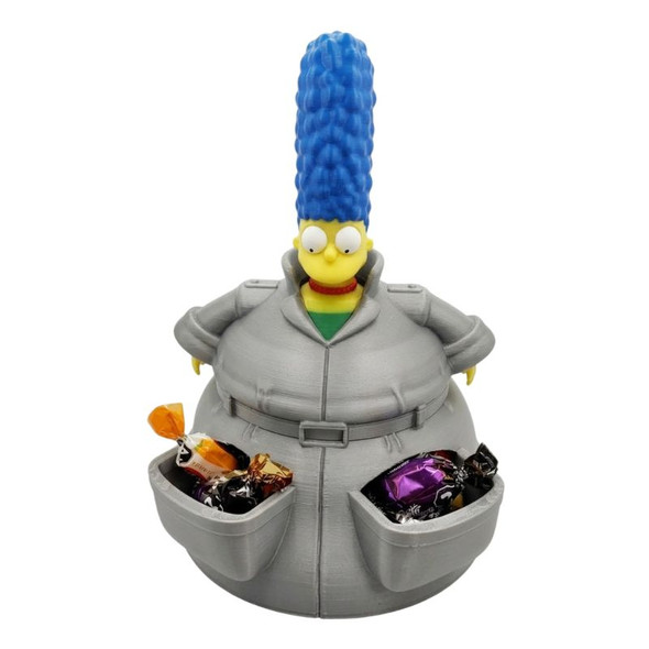 Marge Simpson Candy Bowl Sugar Bowl Organizer – 3D Printed Grey Container