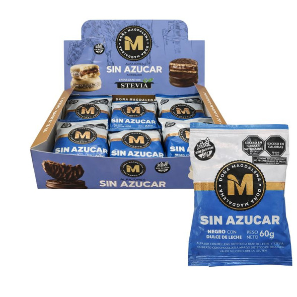 Doña Magdalena Sugar Free Dark Chocolate Alfajores with Dulce de Leche, 720 g / 25.4 oz (box of 12)