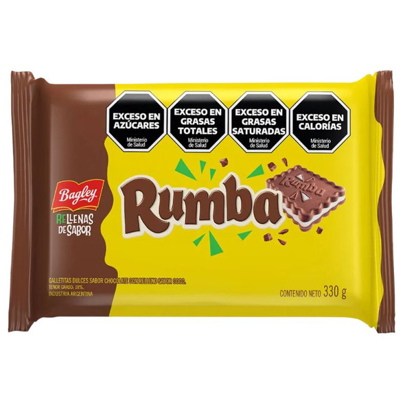 Rumba Sandwich Cookies with Chocolate and Coconut Cream Original Flavor Tripack Wholesale Bulk Box, 330 g / 11.6 oz (box of 12)