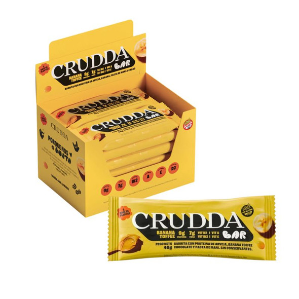 Crudda Banana Toffee Protein Bars, 400 g / 14.11 oz (box of 10)