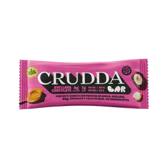 Crudda Hazelnut Chocolate Protein Bars, 400 g / 14.11 oz (box of 10)