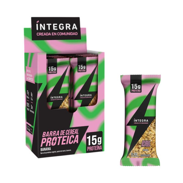Integra Banana Protein Cereal Bars with 15g Protein Each, 430 g / 15.17 oz (pack of 10)