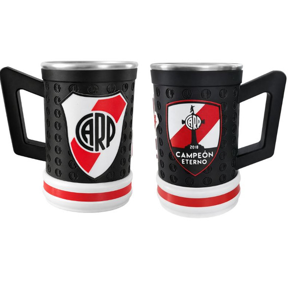 River Plate 3D Chop Jar Black Design with Aluminum Inner Cup, 500 ml / 16.9 oz capacity