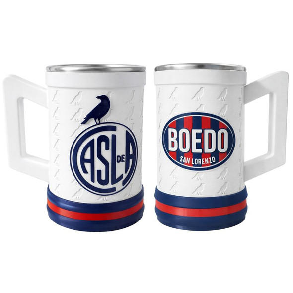 San Lorenzo 3D Chop Jar White Design with Aluminum Inner Cup, 500 ml / 16.9 oz capacity