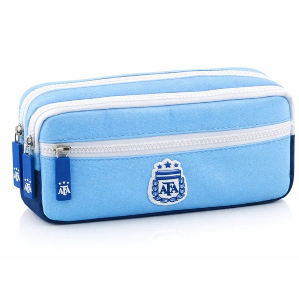 AFA Official Triple Zipper Pencil Case Light Blue with Compartments