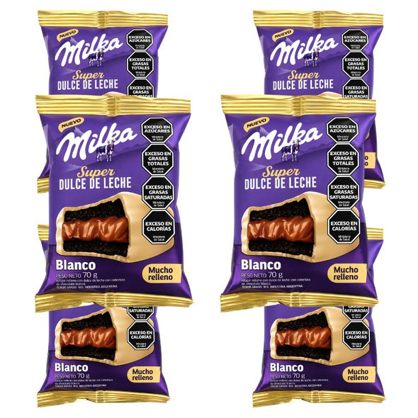 Milka Super Dulce de Leche White Chocolate Alfajor, 70 g / 2.47 oz (pack of 6)