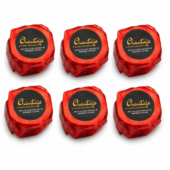 Chantaje Alfajor Artesanal Dulce de Leche Italian Meringue Coated, 660 g / 23.28 oz (pack of 6)