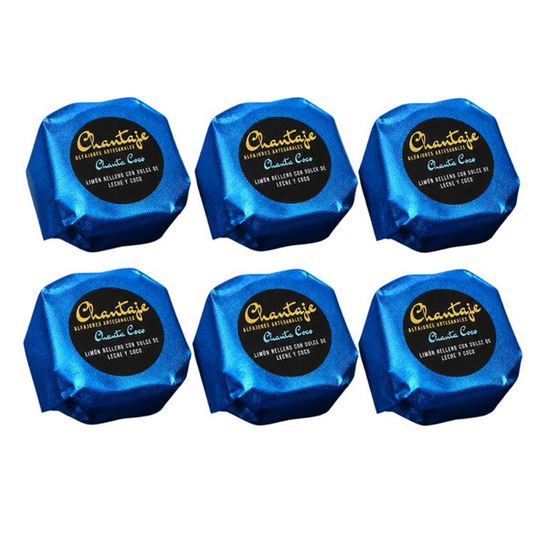 Chantaje Mini Alfajor Artesanal Lemon Coconut Dulce de Leche, 300 g / 10.58 oz (pack of 6)