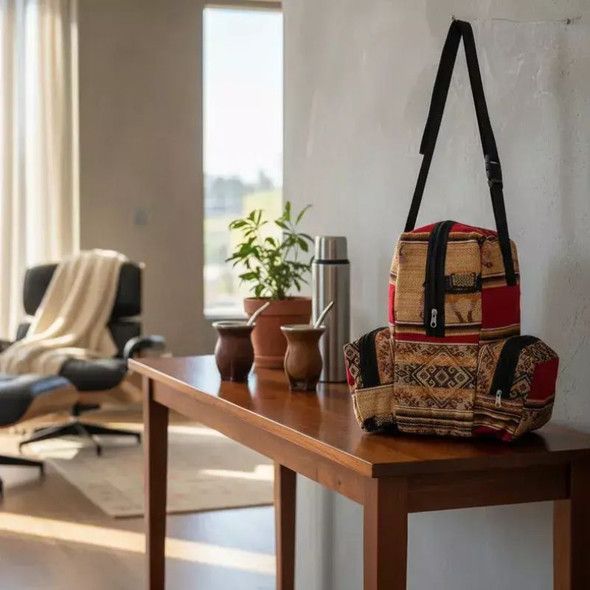 Norteña Aguayo Matera Bag with Andean Design, 38 x 15 cm / 15 x 5.9 in
