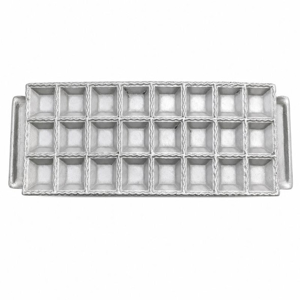 Curved Ravioli Mold Tray for 24 Ravioles Aluminum Casting, 38.5 cm / 15.15 in