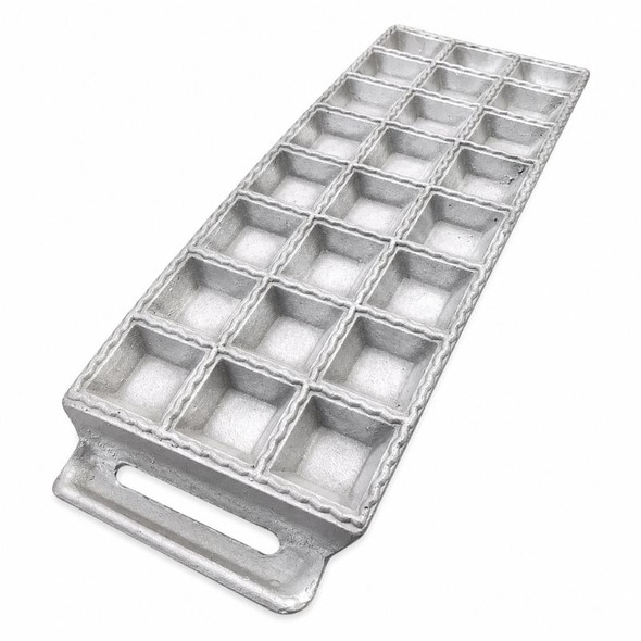 Curved Ravioli Mold Tray for 24 Ravioles Aluminum Casting, 38.5 cm / 15.15 in