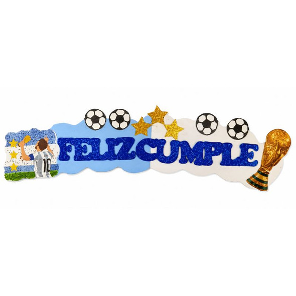 Happy Birthday World Champions Argentina EVA Foam Party Sign Decoration, 22 cm / 8.66 in