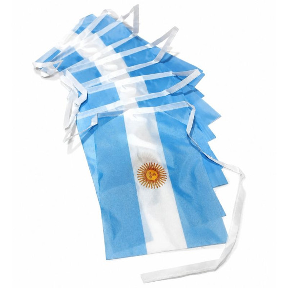 Argentina Flag Fabric Banner Garland, 14 x 21 cm / 5.5 x 8.2 in (pack of 10)