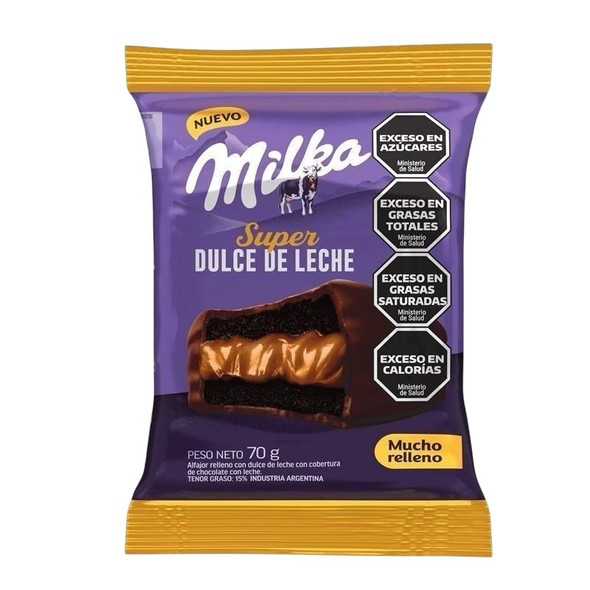Milka Super Dulce de Leche Dark Chocolate Alfajor, 70 g / 2.47 oz (pack of 6)