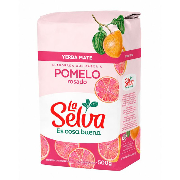 La Selva Pink Grapefruit Flavored Yerba Mate, 500 g / 1.1 lb (pack of 8)