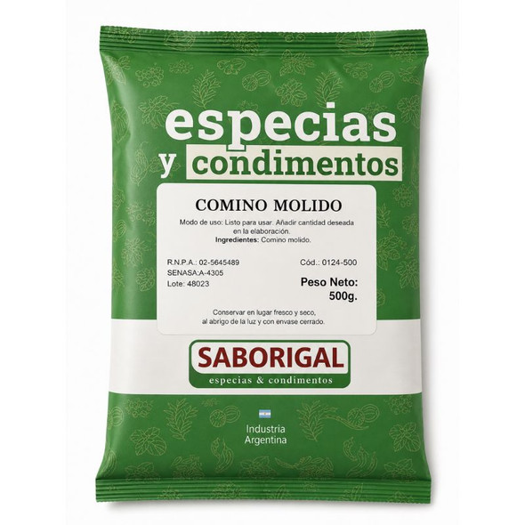 Saborigal Especias y Condimentos Ground Cumin Powder, 500 g / 17.64 oz