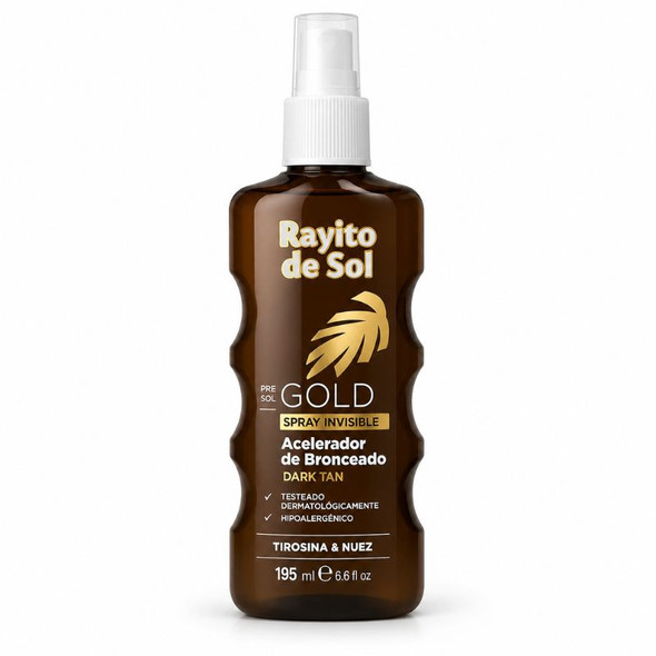Rayito de Sol Gold Dark Tan Tanning Accelerator Invisible Spray, 195 ml / 6.6 fl oz