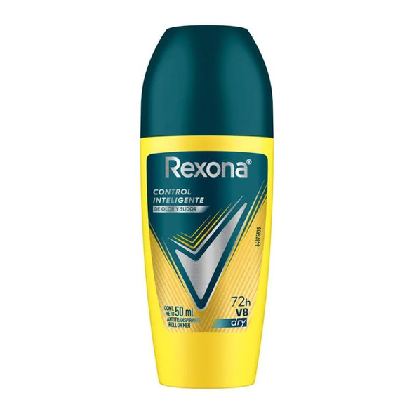 Rexona Men V8 Dry Antiperspirant Roll-On Deodorant 72h Protection, 50 ml / 1.69 fl oz