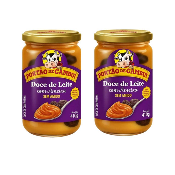 Portão de Cambuí Dulce de Leche with Prunes, No Starch Added, 410 g / 14.46 oz (Pack of 2)