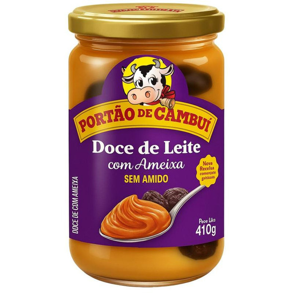 Portão de Cambuí Dulce de Leche with Prunes, No Starch Added, 410 g / 14.46 oz (Pack of 2)