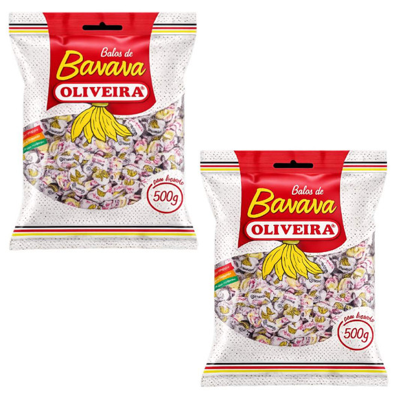 Oliveira Banana Chewy Candy, 500 g / 17.64 oz (pack of 2)