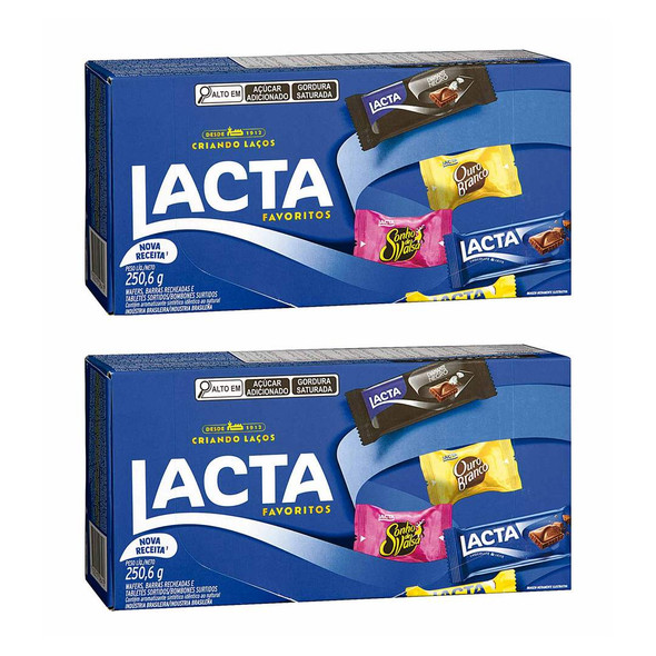 Lacta Favorite Assorted Chocolate Bonbons Gift Box, 250.69 g / 8.84 oz (pack of 2)