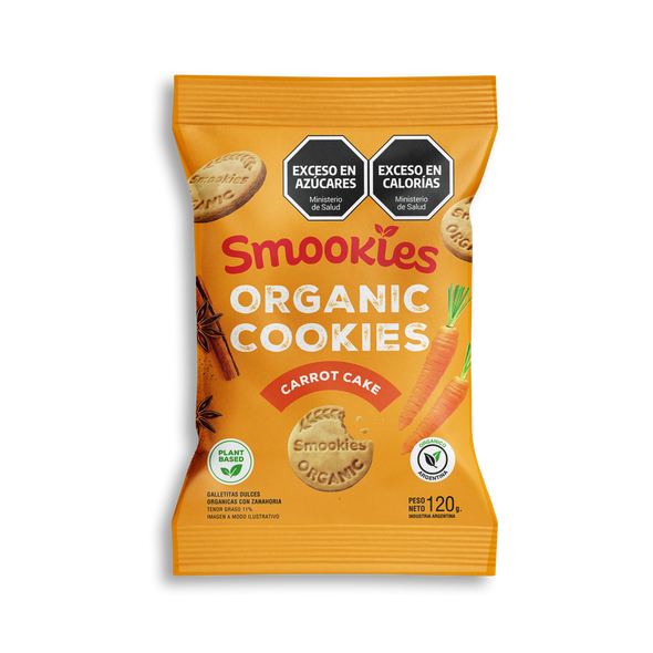 Smookies Organic Vegan Carrot Cake & Cinnamon Cookies Certified by OIA, 120 g / 4.23 oz (Pack of 3)