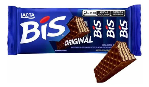 Lacta Bis Original Crispy Chocolate Wafer Bars, 100 g / 3.53 oz (pack of 3)