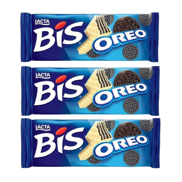 Lacta Bis Oreo White Chocolate Wafer Bites, 100.8 g / 3.56 oz (pack of 3)