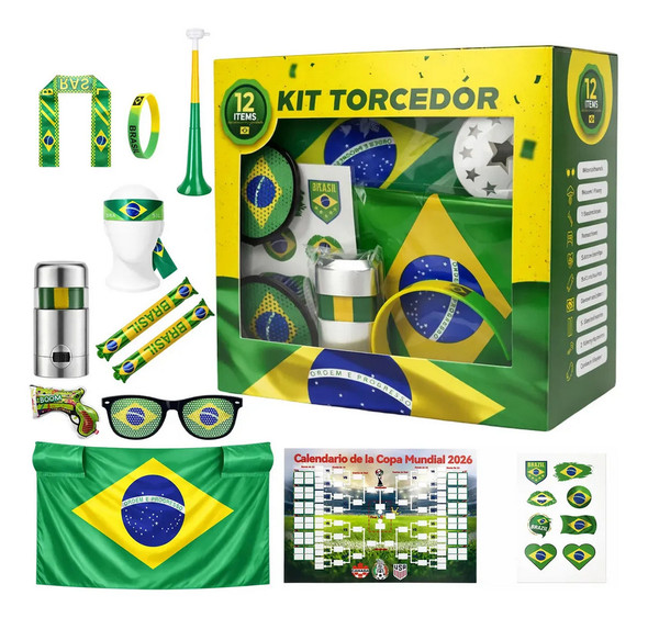 Brazil Fan Party Kit for FIFA World Cup 2026 (12-Piece)