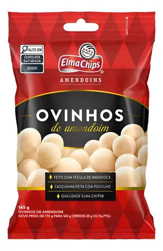 Elma Chips Ovinhos de Amendoim Crunchy Peanut Snacks, 145 g / 5.11 oz (pack of 3)