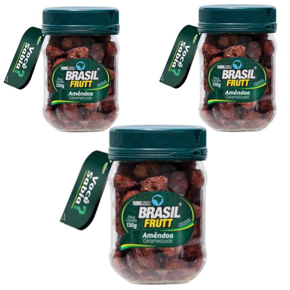 Brasil Frutt Caramelized Almonds, 130 g / 4.59 oz (pack of 3)