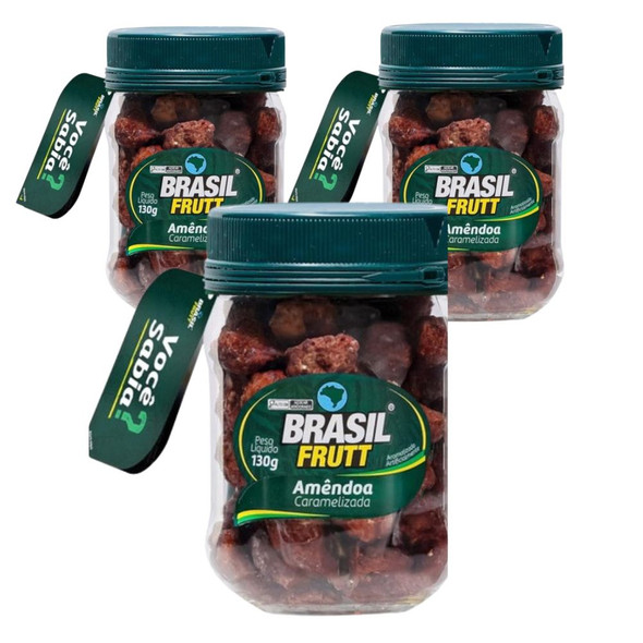 Brasil Frutt Caramelized Almonds, 130 g / 4.59 oz (pack of 3)
