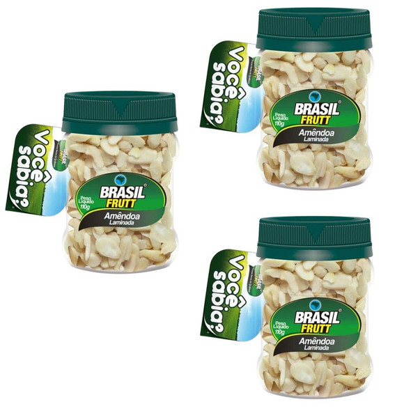 Brasil Frutt Sliced Almonds, 110 g / 3.88 oz (pack of 3)