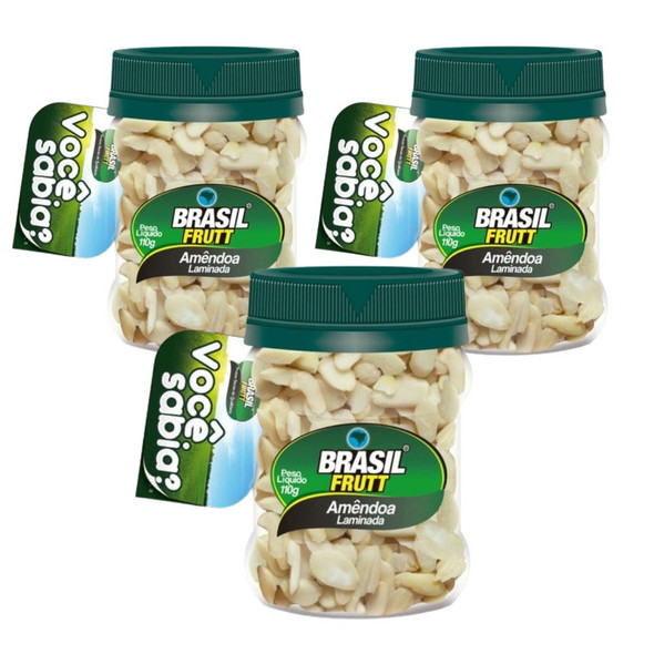 Brasil Frutt Sliced Almonds, 110 g / 3.88 oz (pack of 3)