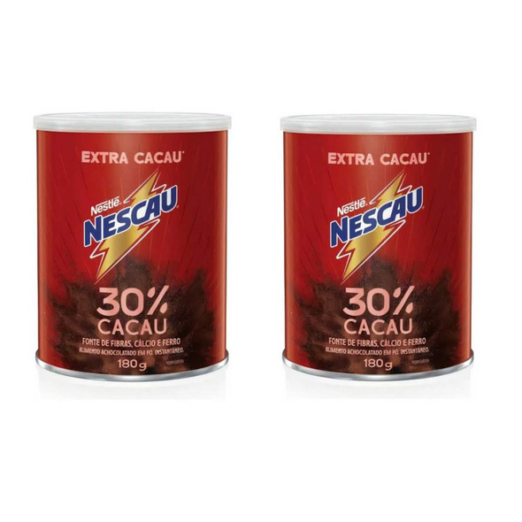 Nestlé Nescau 30% Cocoa Chocolate Drink Mix Powder, 180 g / 6.35 oz (pack of 2)