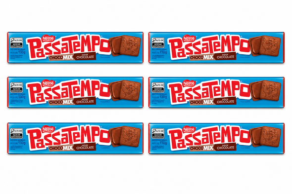 Nestlé Passatempo Choco Mix Chocolate Cookies, 130 g / 4.59 oz (pack of 6)