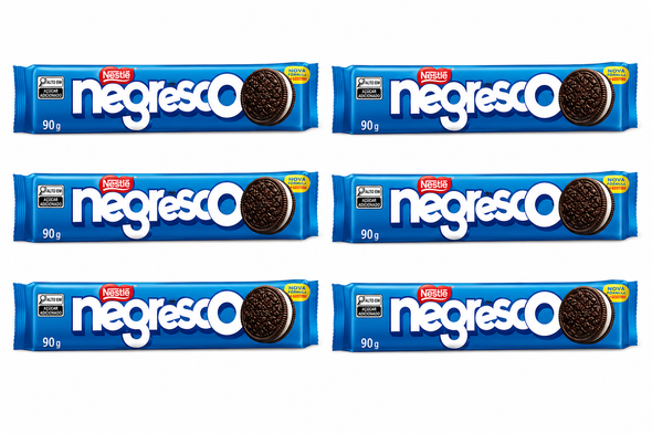 Nestlé Negresco Chocolate Sandwich Cookies with Vanilla Filling, 90 g / 3.17 oz (pack of 6)