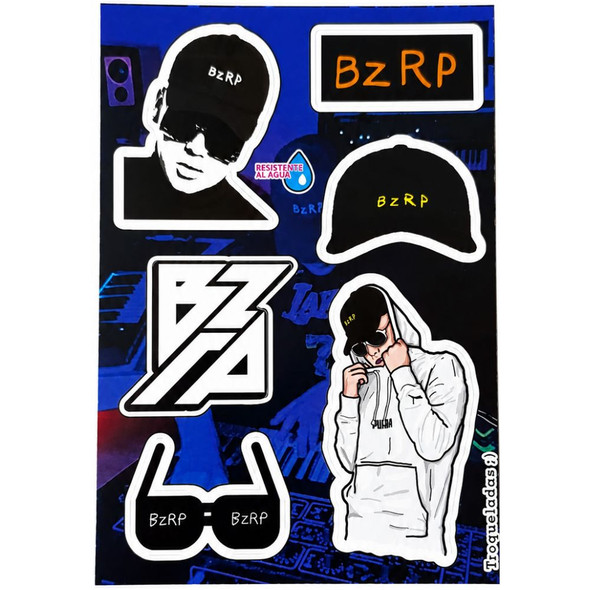 Bizarrap Vinyl Sticker Sheet with Music Producer and BZRP Inspired Designs
